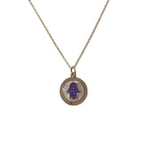 Hamsa Mosaic Gemstone Sparkle Necklace